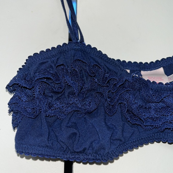 Victoria’s Secret small navy lace ruffle bra bralette - Picture 3 of 6